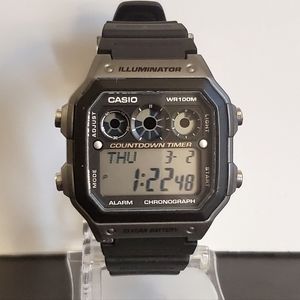 Casio Men's AE-1300WH-8AVCF Illuminator Digital Silver/Black Watch